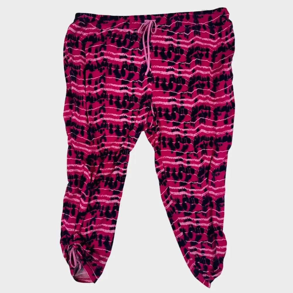Cuddl Duds Smart Comfort 3X Jogger Pants Purple Drawstring Poly Spandex